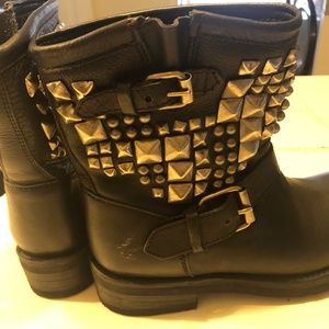 Ash leather moto boots
